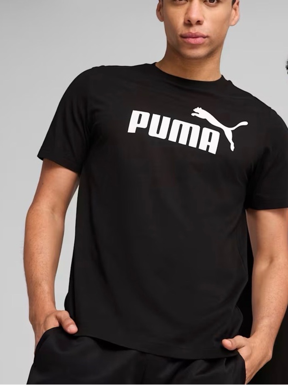 PUMA Essentials Logo Tee Black Large NWT IN PACKAGE
